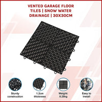 Vented Garage Floor Tiles | Snow Water Drainage | 30x30cm