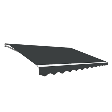 Outdoor Folding Arm Awning Retractable Sunshade Canopy Grey 3.0m x 2.5m