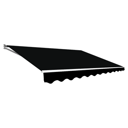 Outdoor Folding Arm Awning Retractable Sunshade Canopy Black 4.0m x 2.5m
