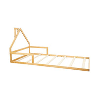 Pine Wood Floor Bed House Frame for Kids and Toddlers