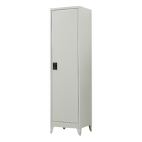 Single-Door Metal Tall Cabinet Shelf Storage for Home Office Gym