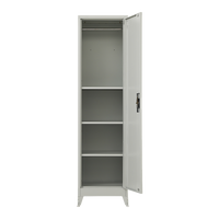 Single-Door Metal Tall Cabinet Shelf Storage for Home Office Gym
