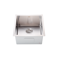 450x450mm Handmade Stainless Steel Undermount / Topmount Kitchen Laundry Sink with Waste