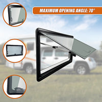 RV Caravan Camper Van Hinged Push Out Window Motorhome Exit Window 900mm x 500mm