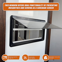 RV Caravan Camper Van Hinged Push Out Window Motorhome Exit Window 900mm x 500mm