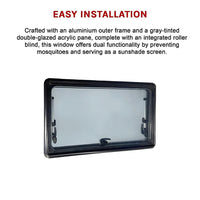 RV Caravan Camper Van Hinged Push Out Window Motorhome Exit Window 900mm x 500mm