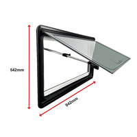 RV Caravan Camper Van Hinged Push Out Window Motorhome Exit Window 900mm x 500mm