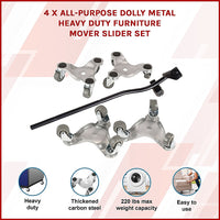 4 X All-purpose Dolly Metal Heavy Duty Furniture Mover Slider Set