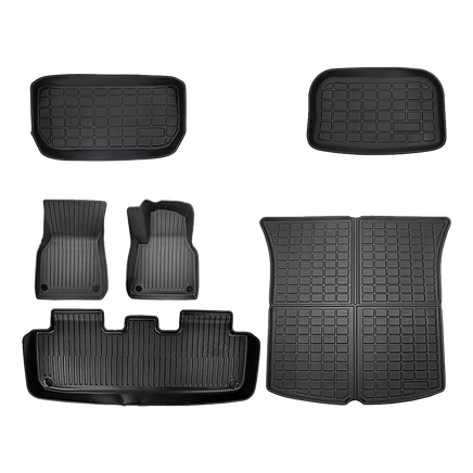 6 piece Tesla Model Y Floor Mats for Front and Rear Trunk Front Passenger and Driver Side