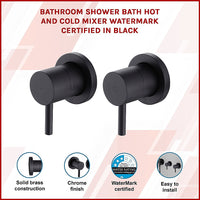 Bathroom Shower Bath Hot and Cold Mixer WATERMARK Certified in Black