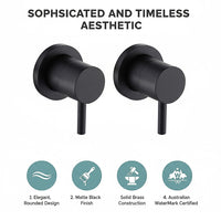 Bathroom Shower Bath Hot and Cold Mixer WATERMARK Certified in Black