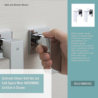 Bathroom Shower Bath Hot and Cold Square Mixer WATERMARK Certified in Chrome