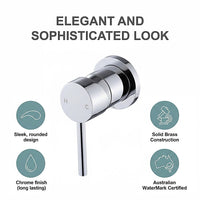 Single Round Shower Bath Mixer Tap Bathroom WATERMARK Approved