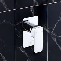 Single Square Shower Bath Mixer Tap Bathroom WATERMARK Approved in Chrome