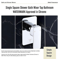 Single Square Shower Bath Mixer Tap Bathroom WATERMARK Approved in Chrome