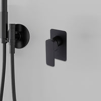 Single Square Shower Bath Mixer Tap Bathroom WATERMARK Approved in Black