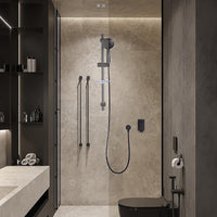 Single Square Shower Bath Mixer Tap Bathroom WATERMARK Approved in Black
