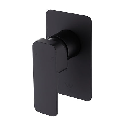 Single Square Shower Bath Mixer Tap Bathroom WATERMARK Approved in Black
