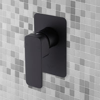 Single Square Shower Bath Mixer Tap Bathroom WATERMARK Approved in Black