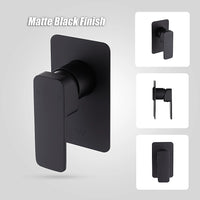 Single Square Shower Bath Mixer Tap Bathroom WATERMARK Approved in Black