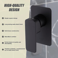 Single Square Shower Bath Mixer Tap Bathroom WATERMARK Approved in Black