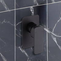 Single Square Shower Bath Mixer Tap Bathroom WATERMARK Approved in Black