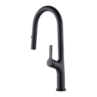 Kitchen Laundry Bathroom Basin Sink Pull Out Mixer Tap Faucet in Black