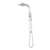 WELS 10" Rain Shower Head Set Square Dual Heads High Pressure with Handheld in Chrome