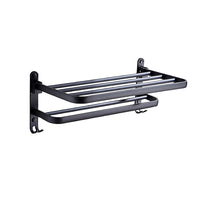 Towel Rack Folding Holder with Hook Accessories Wall Hanger Aluminium Bar Shelf