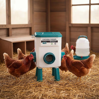 Chicken Feeder Water Food Treadle Poultry Feeding 12KG Large Capacity 11L