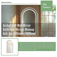 Arched LED Wall Mirror Bathroom Mirrors Makeup Anti-fog 600mm x 1000mm