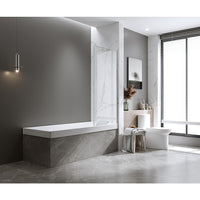 70cm Frameless Swing Bath Panel with Brushed Nickel Hardware