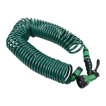 30M Garden Hose Heavy-Duty Coiled Spiral Car Washing Cleaning Water Hose Garden