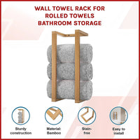 Wall Towel Rack for Rolled Towels Bathroom Storage