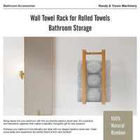 Wall Towel Rack for Rolled Towels Bathroom Storage
