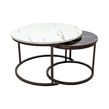 Coffee Table Round Marble Design Nesting Side Furniture