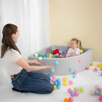 Corner Ball Pit Playpen Enclosure – Safe Grey Play Area for Babies and Toddlers, Indoor or Outdoor