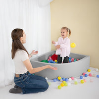 Corner Ball Pit Playpen Enclosure – Safe Grey Play Area for Babies and Toddlers, Indoor or Outdoor