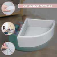 Corner Ball Pit Playpen Enclosure – Safe Grey Play Area for Babies and Toddlers, Indoor or Outdoor