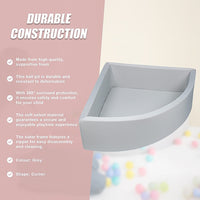 Corner Ball Pit Playpen Enclosure – Safe Grey Play Area for Babies and Toddlers, Indoor or Outdoor