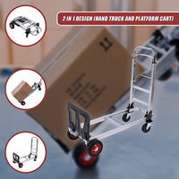 Hand Truck 2 in 1 Folding Dolly Cart 180kg Capacity Heavy Duty Aluminium