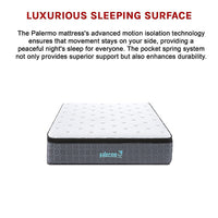 King Single Euro Top Pocket Spring Mattress – Motion Isolation Comfort with CertiPUR-US Certified Foam Layers