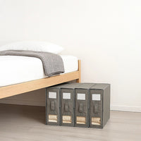 4PCS Foldable Bed Sheet Set Organizer Fabric Storage Bins with Handle Storage Box