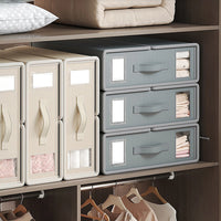 4PCS Foldable Bed Sheet Set Organizer Fabric Storage Bins with Handle Storage Box