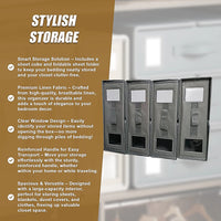 4PCS Foldable Bed Sheet Set Organizer Fabric Storage Bins with Handle Storage Box