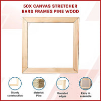 50x Canvas Stretcher Bars Frames Pine Wood