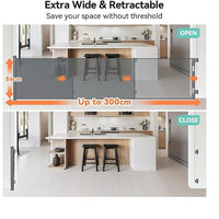 Retractable Baby Safety Fence Pet Stair Gate Barrier for Kids Dog Cat 3M