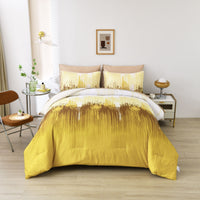 Floral Stripes Comforter Set, King Size, Cozy 3-Piece Bedding with Pillowcases