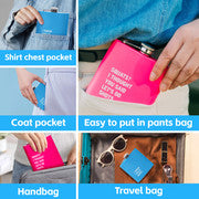 175ml Stainless Steel Hip Flask w Funny Quotes-Green