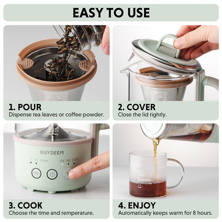 BUYDEEM Mini Multi-function Tea/Coffee Maker K32 600ml